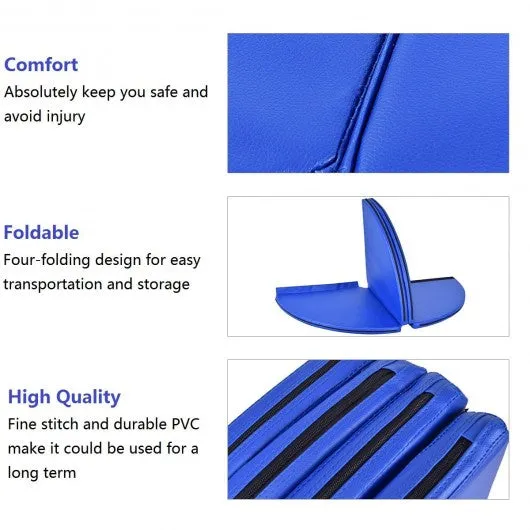 2" Foldable Pole Dance Yoga Exercise Safety Cushion Mat-Blue