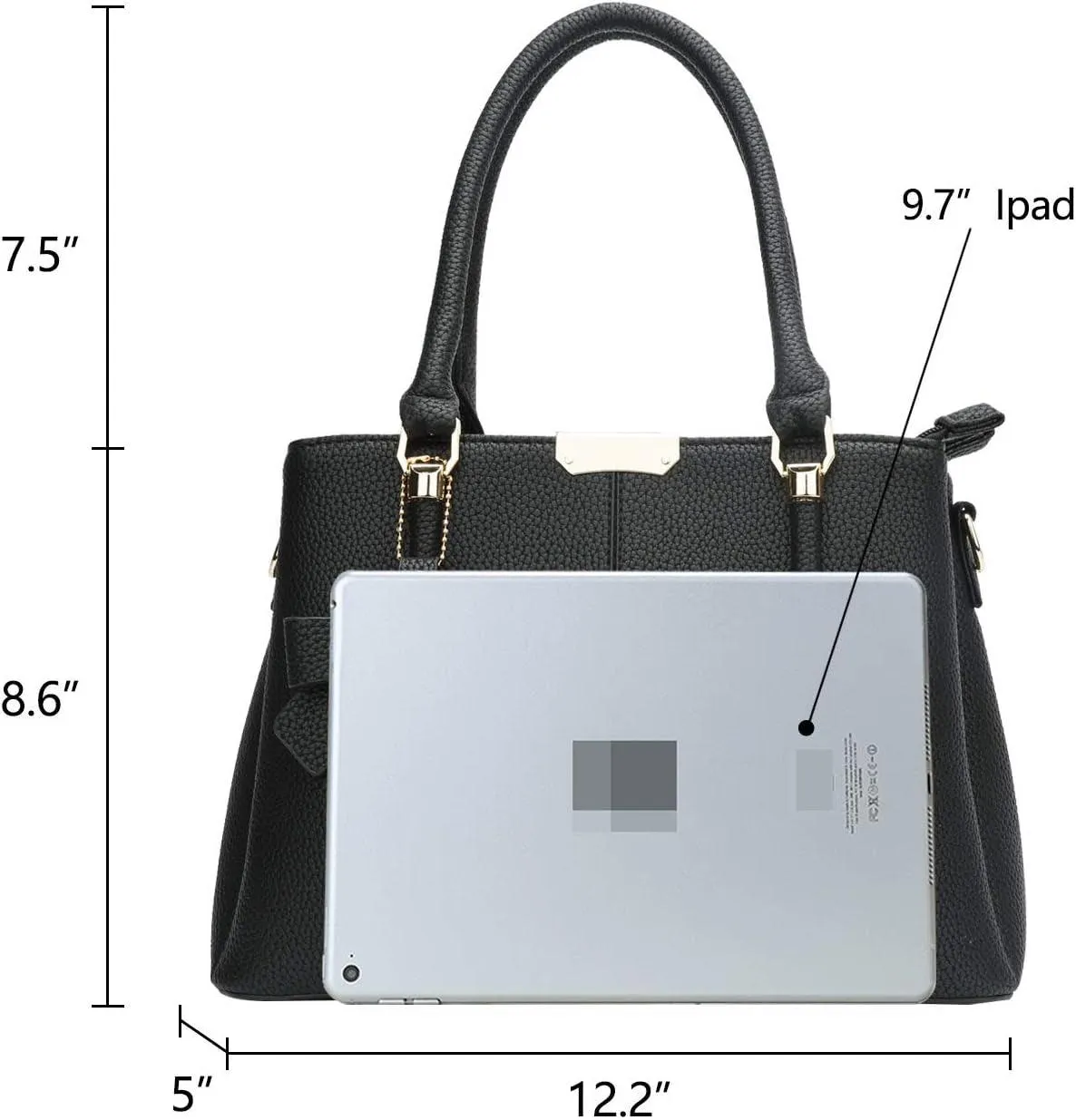 3 Zippered Compartments Purses and Handbags for Women Top Handle Satchel Shoulder Ladies Bags