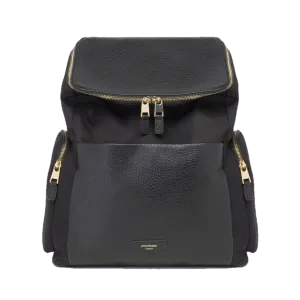 Alyssa Diaper Bag Black & Gold Leather