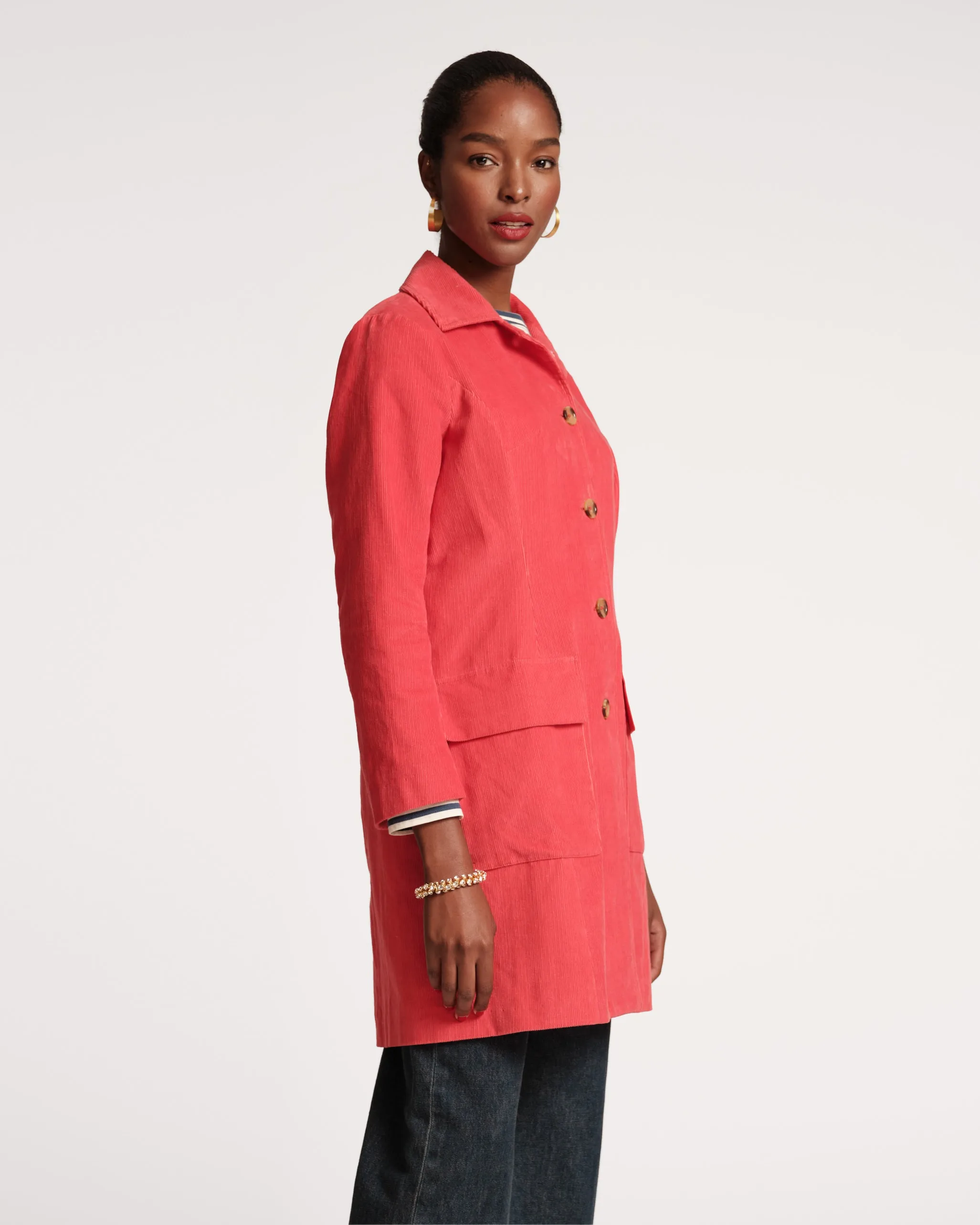 Barn Jacket Mini Wale Corduroy Coral