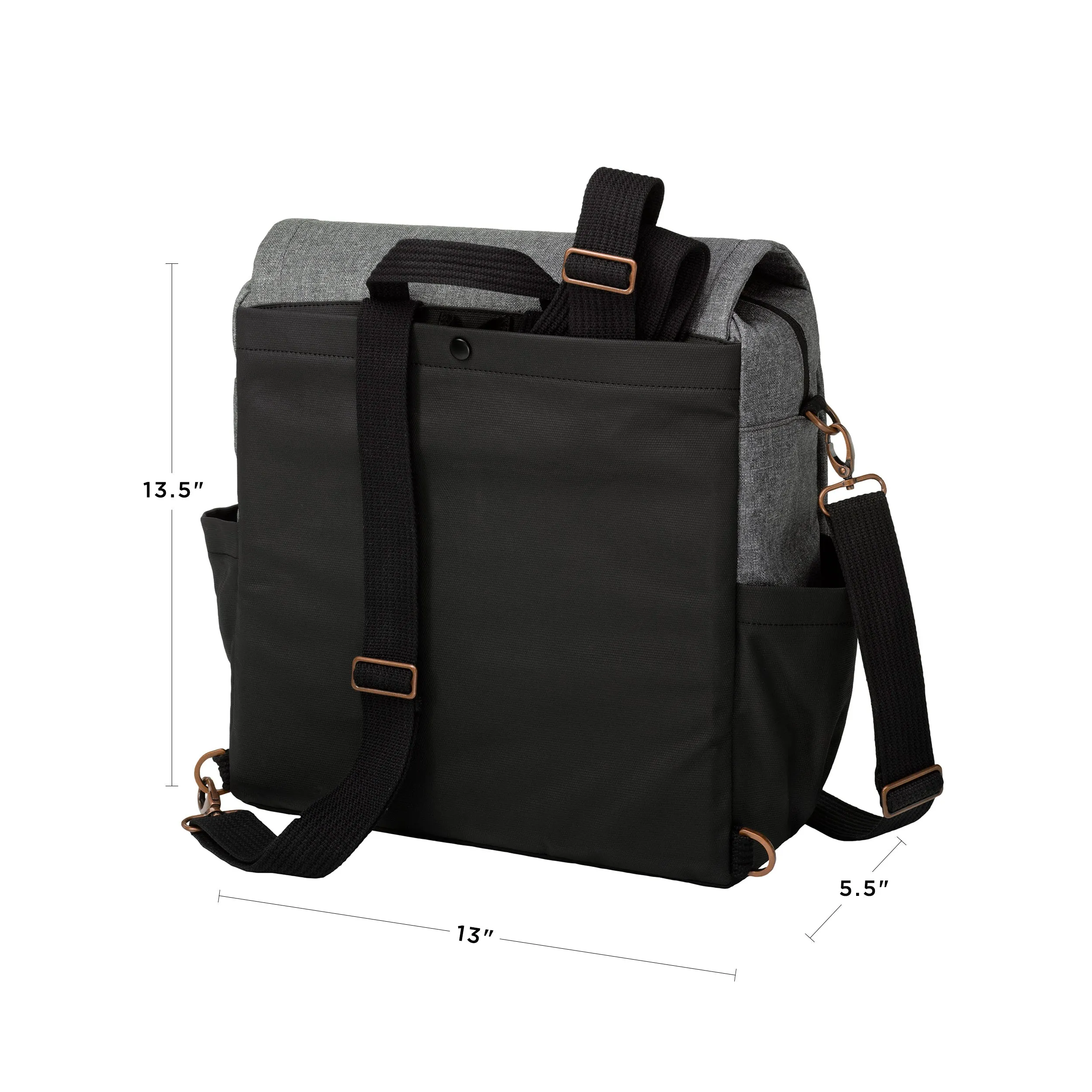 Boxy Backpack Diaper Bag in Graphite/Black Colorblock