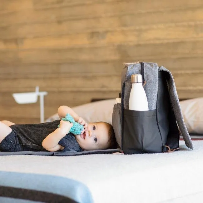 Boxy Backpack Diaper Bag in Graphite/Black Colorblock