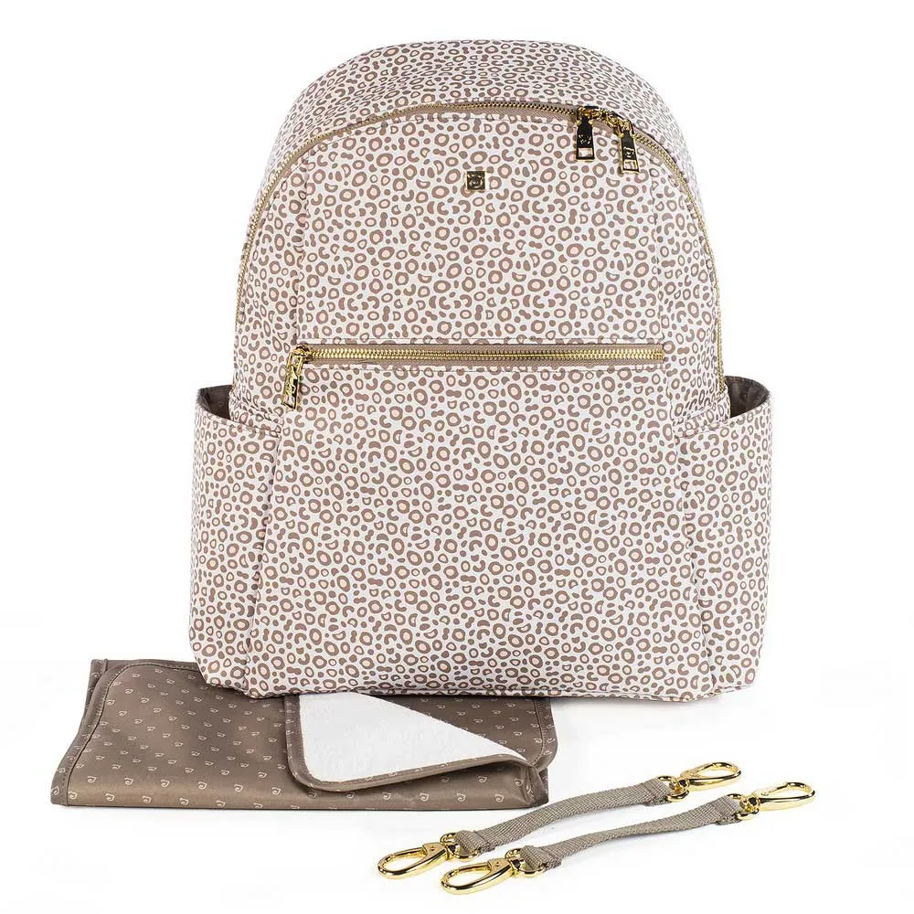 Brown Animal Printed Backpack Diaper Changing Bag