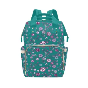 Burgundy Bloom Multi-Function Diaper Backpack/Diaper Bag