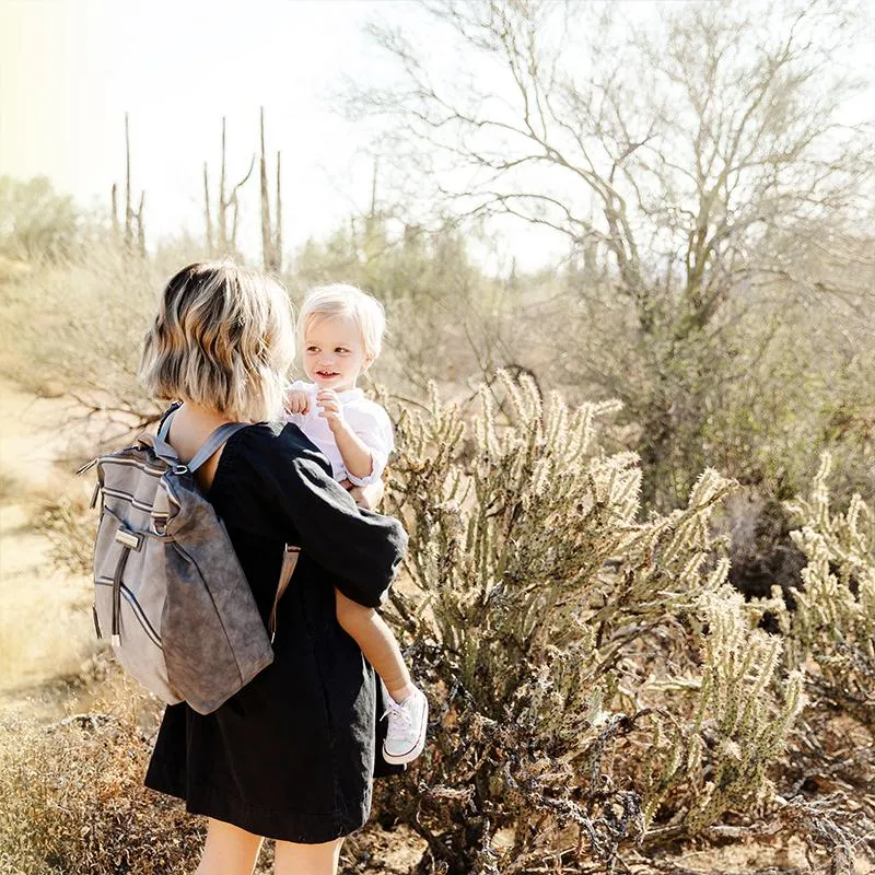 Cinch Backpack in Pewter Leatherette