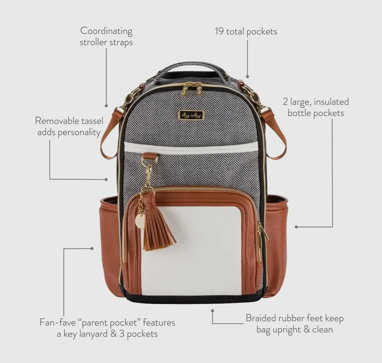 Coffee & Cream Boss Plus Diaper Bag Backpack