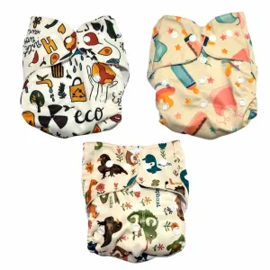 Combo of 3 Reusable Diapers - Option O