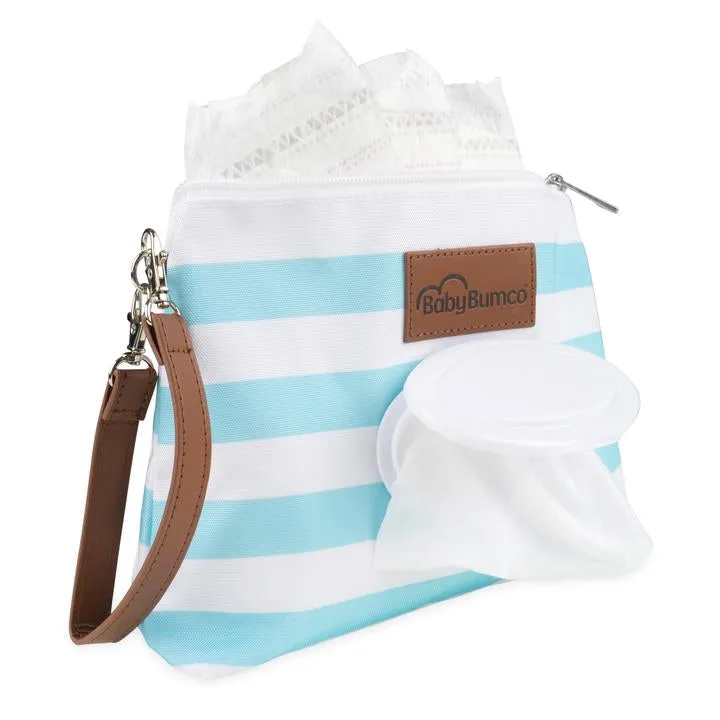 Diaper Clutch | Blue   White