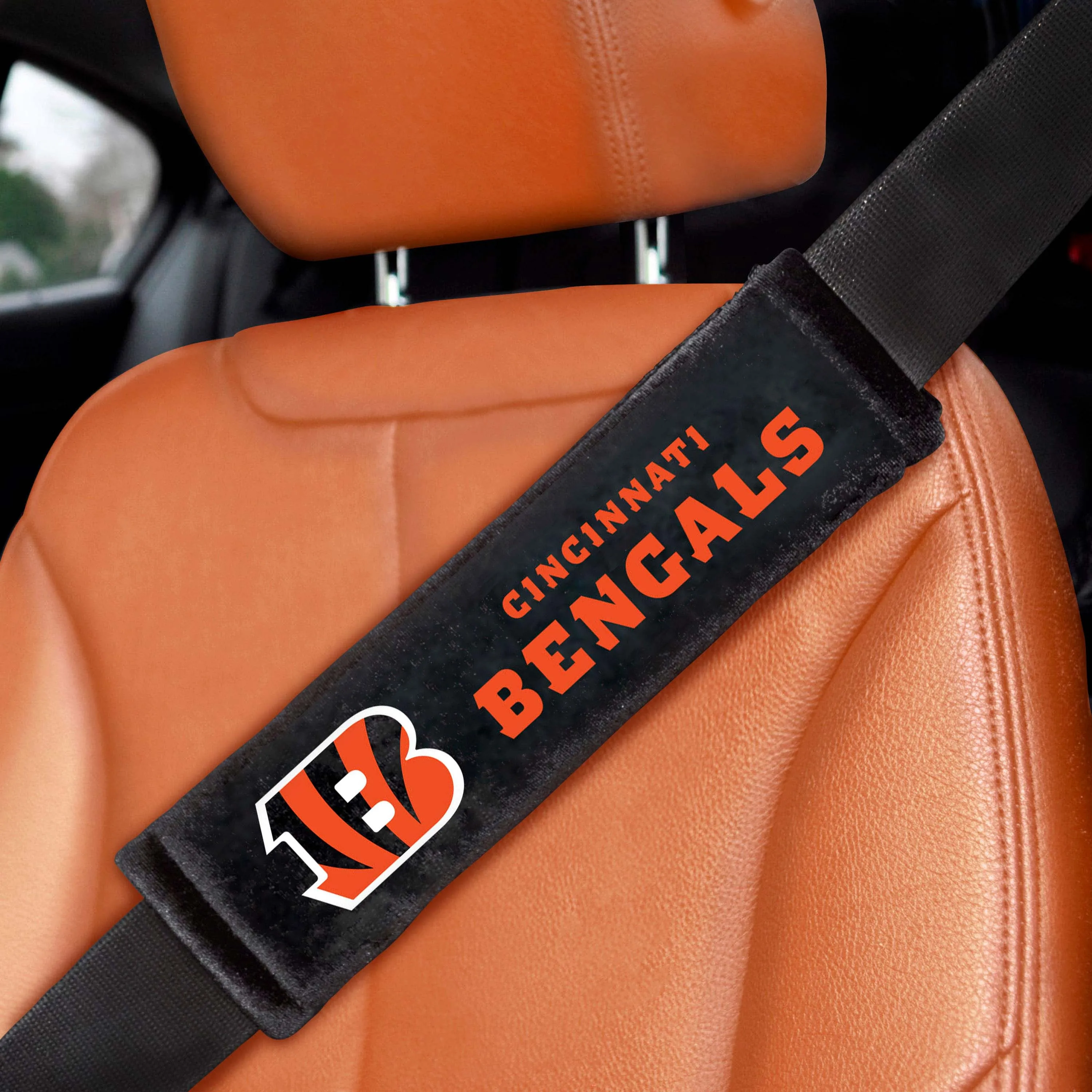 Fanmats Cincinnati Bengals Embroidered Seatbelt Pad - 2 Pieces