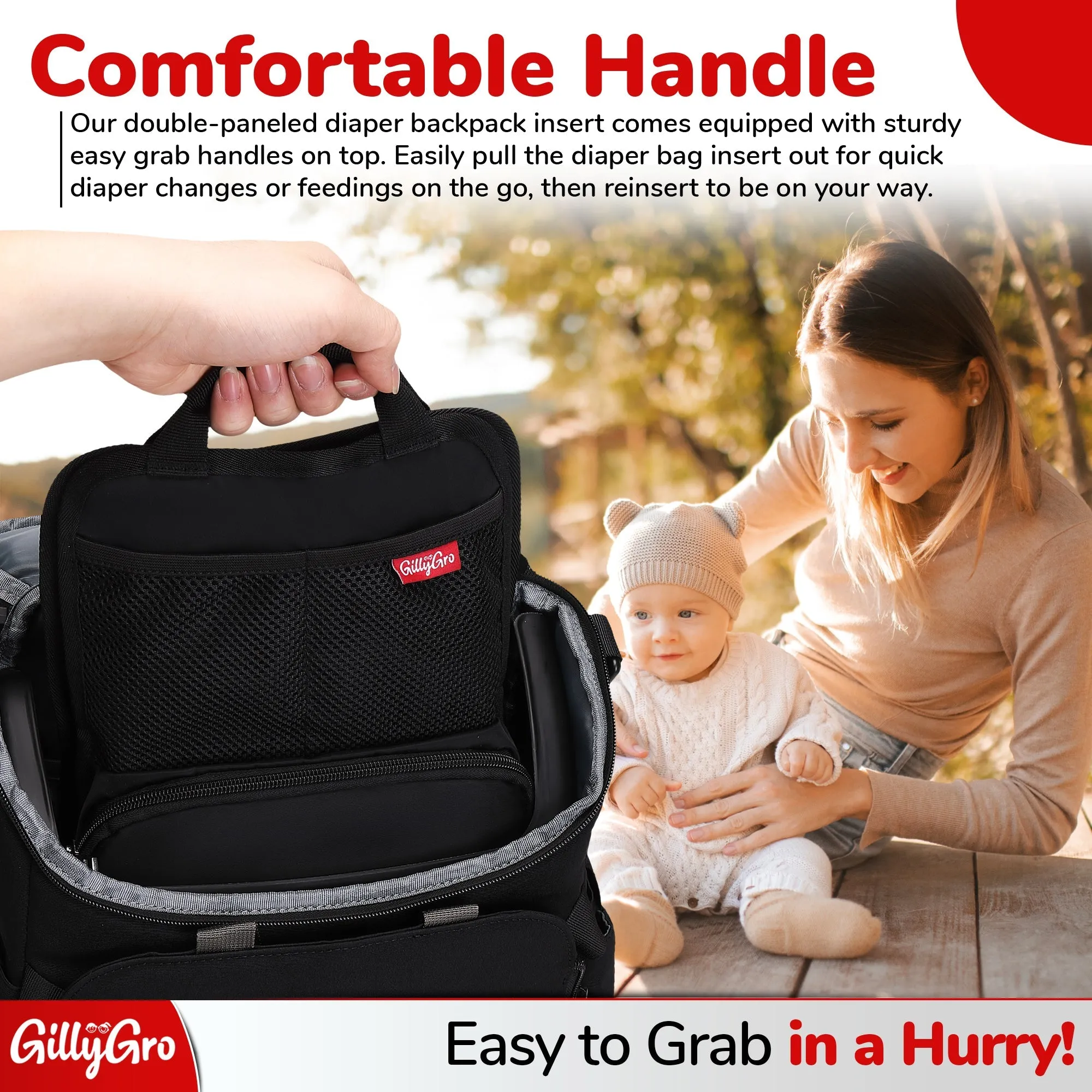 GillyGro Pro | 5-in-1 Multifunction Parent Backpack Set with Old Organizer | Gray