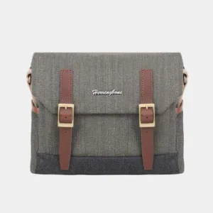 Herringbone Postman Messenger Camera Bag - Small Olive