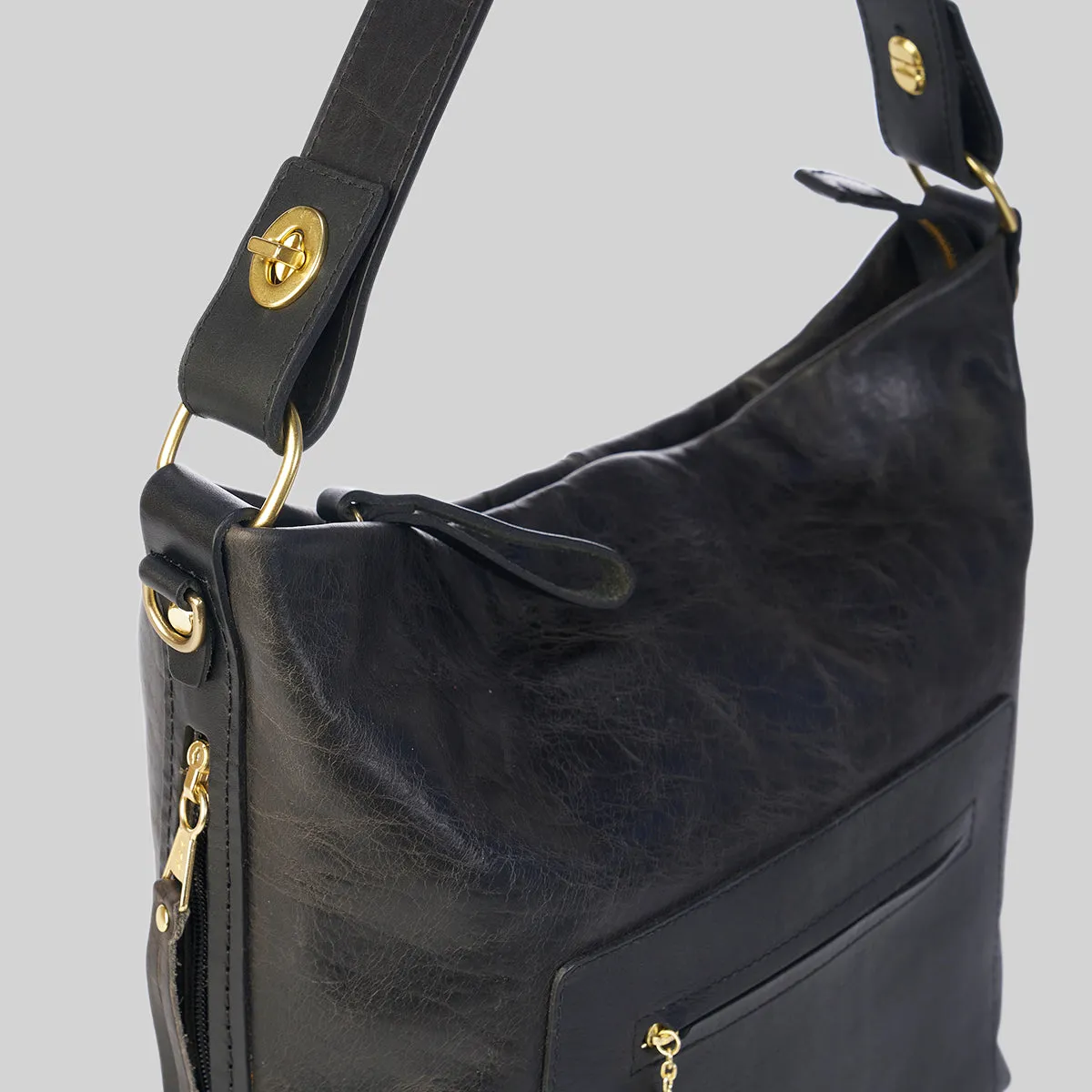 Jean Bison Pocket Hobo | Charcoal