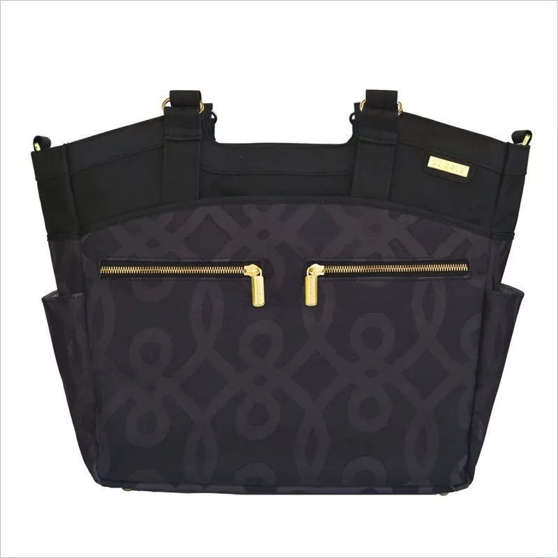 JJ Cole Camber Diaper Bag Tote In Black And Gold