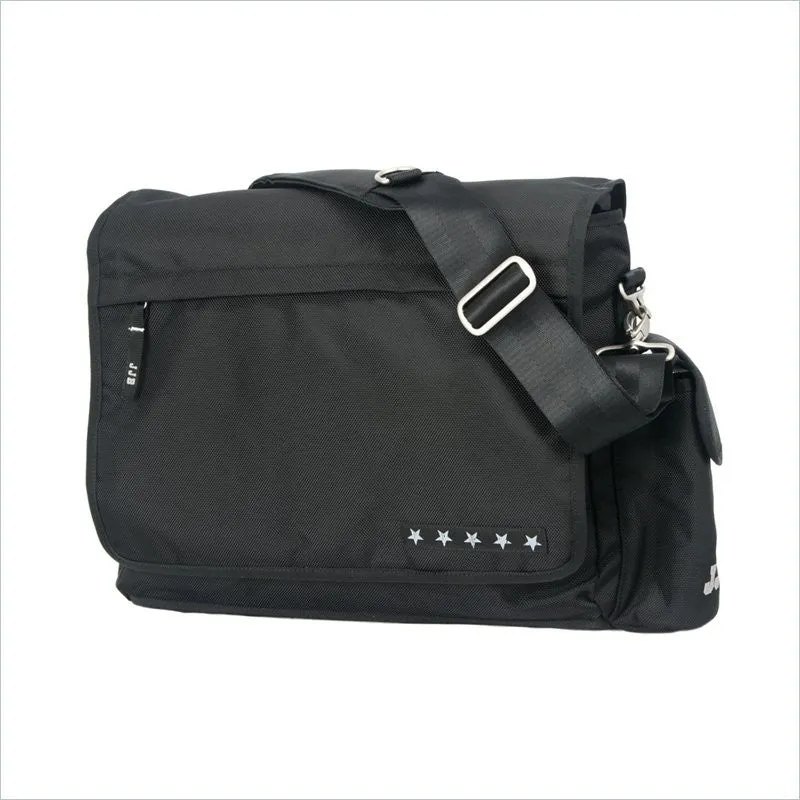 Ju Ju Be Messenger Diaper Bag in Black and Silver