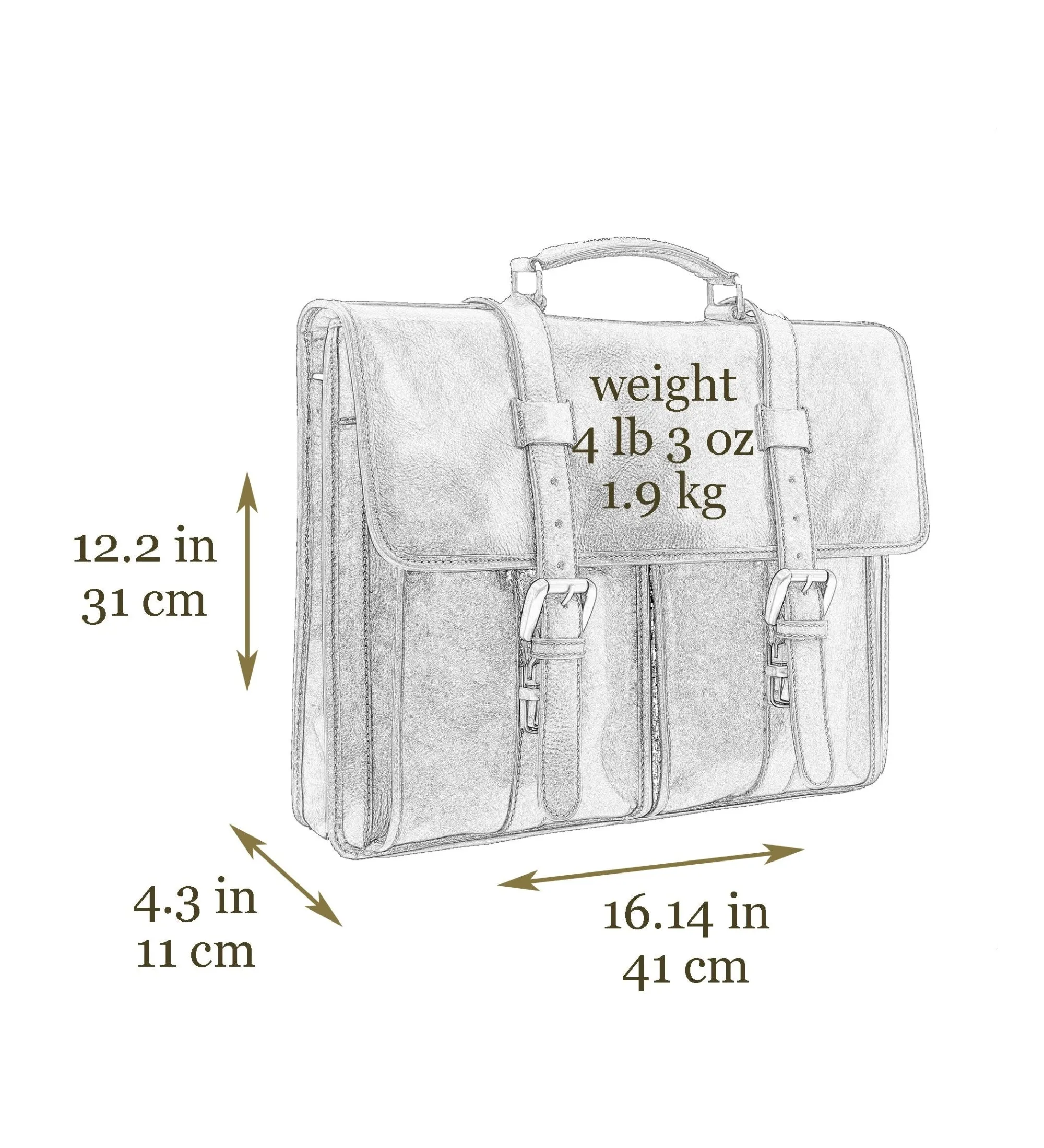 Leather Briefcase Satchel Bag - The Time Machine