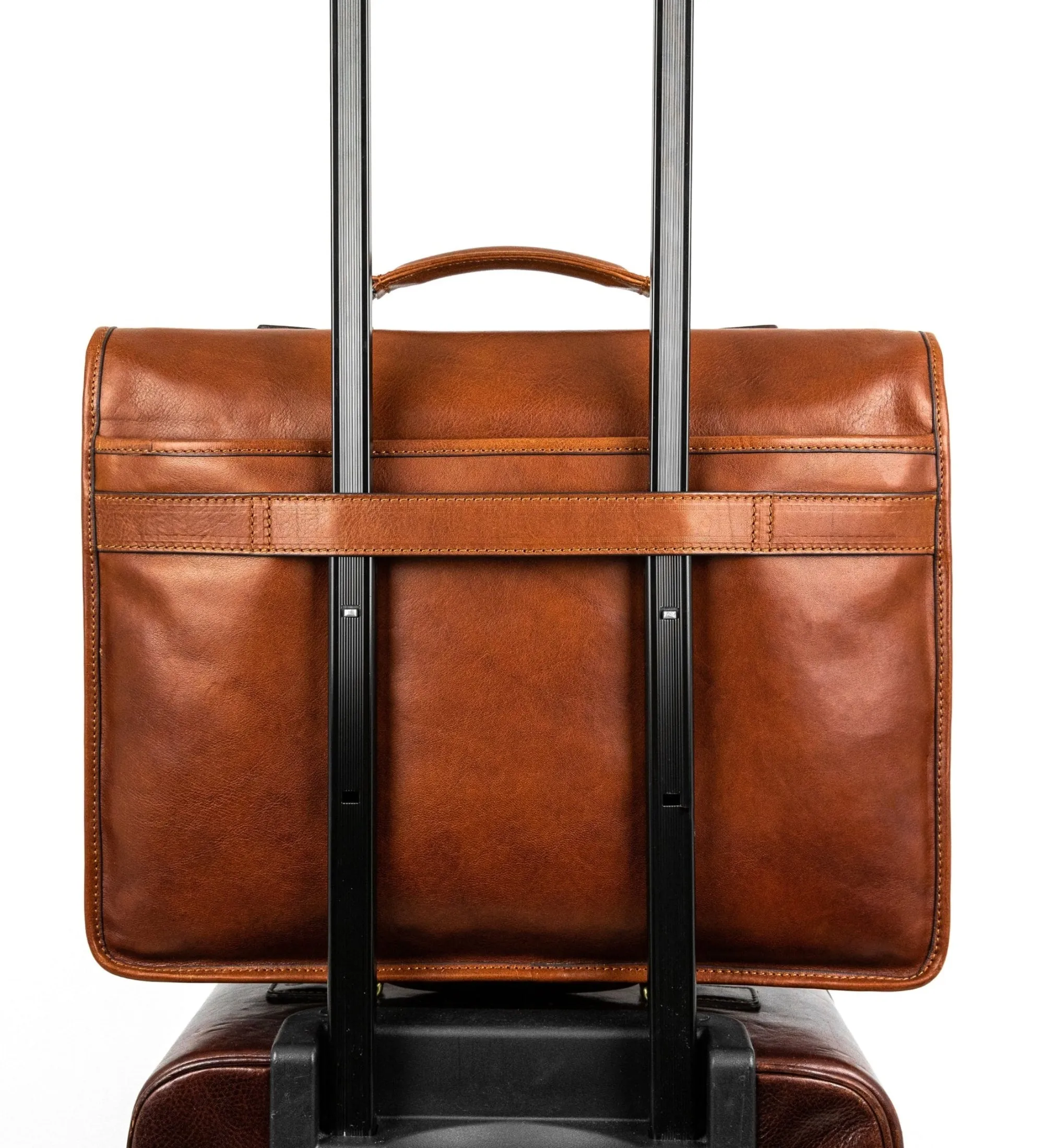 Leather Briefcase Satchel Bag - The Time Machine