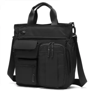 Lightweight Casual Multi-Compartment Laptop Handbag Large Capacity Messenger Bag(Black)