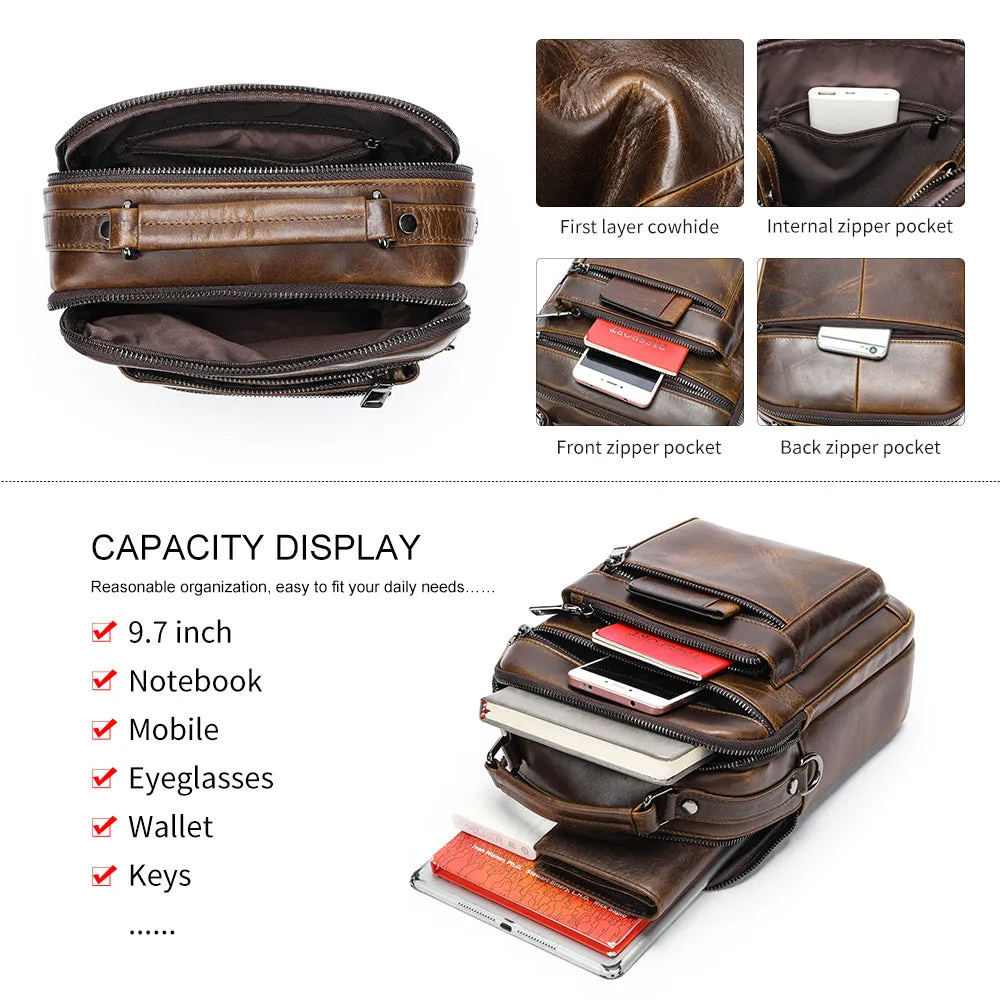 Luxury Exotic Leather Zipper Flap Messenger Bag