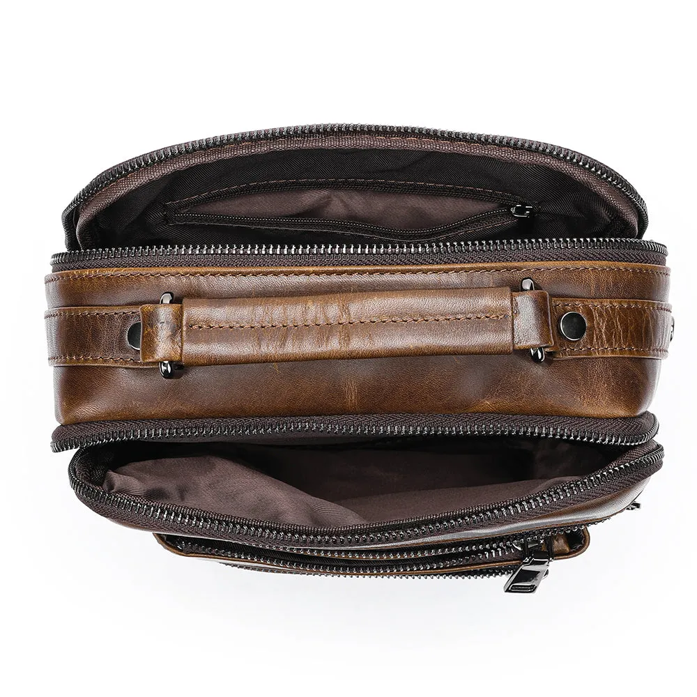 Luxury Exotic Leather Zipper Flap Messenger Bag