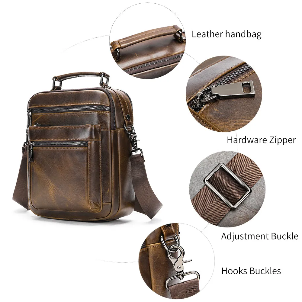 Luxury Exotic Leather Zipper Flap Messenger Bag