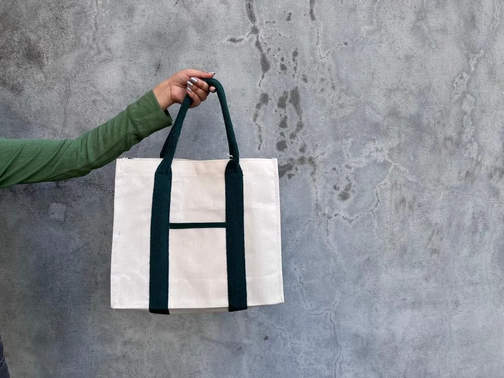 Mindful Canvas Tote Bag- Bee Print