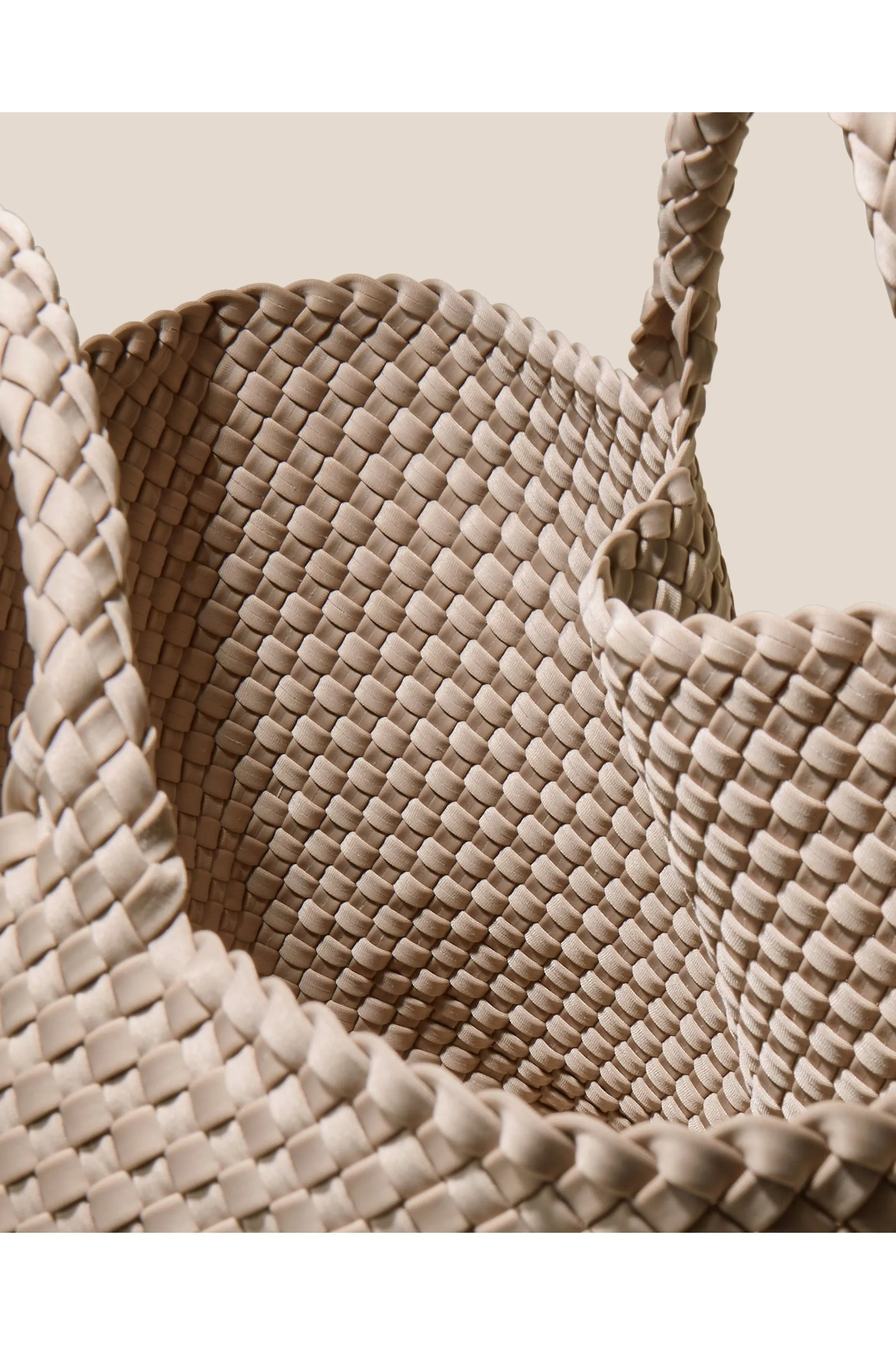 NAGHEDI St. Barth's Large Solid Woven Tote Bag SN0108 | Cashmere