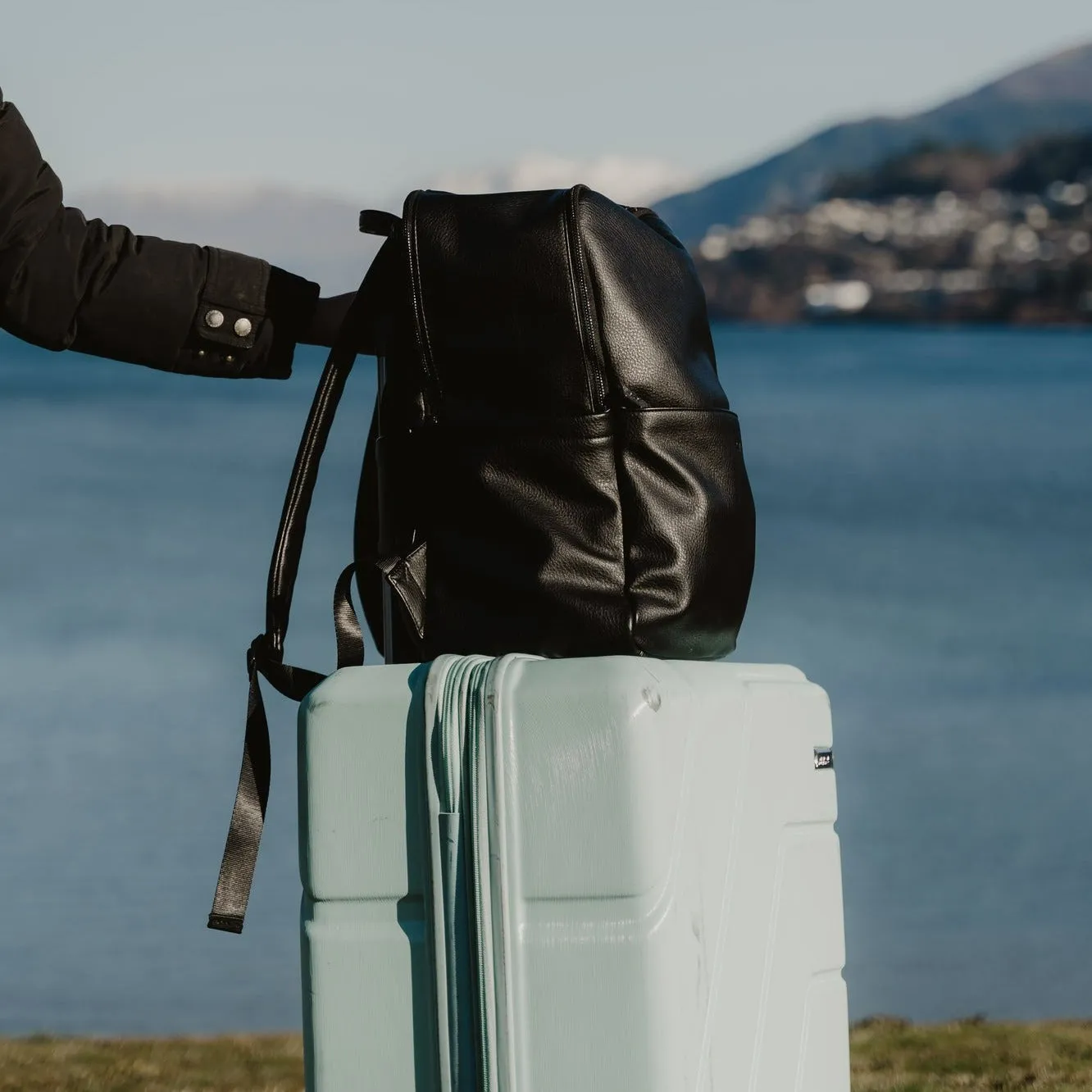 Oioi Multitasker Diaper Backpack - Black Vegan Leather