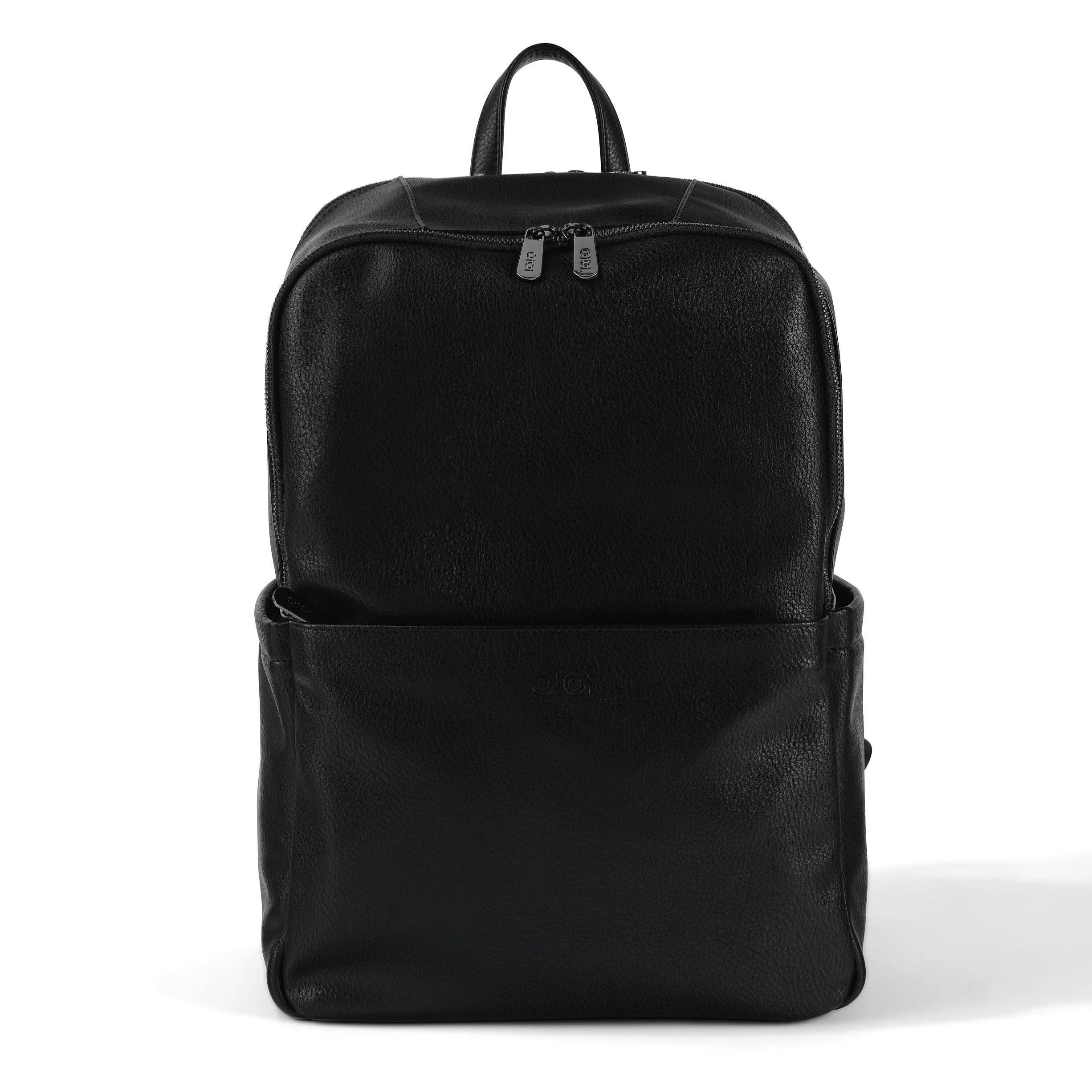 Oioi Multitasker Diaper Backpack - Black Vegan Leather