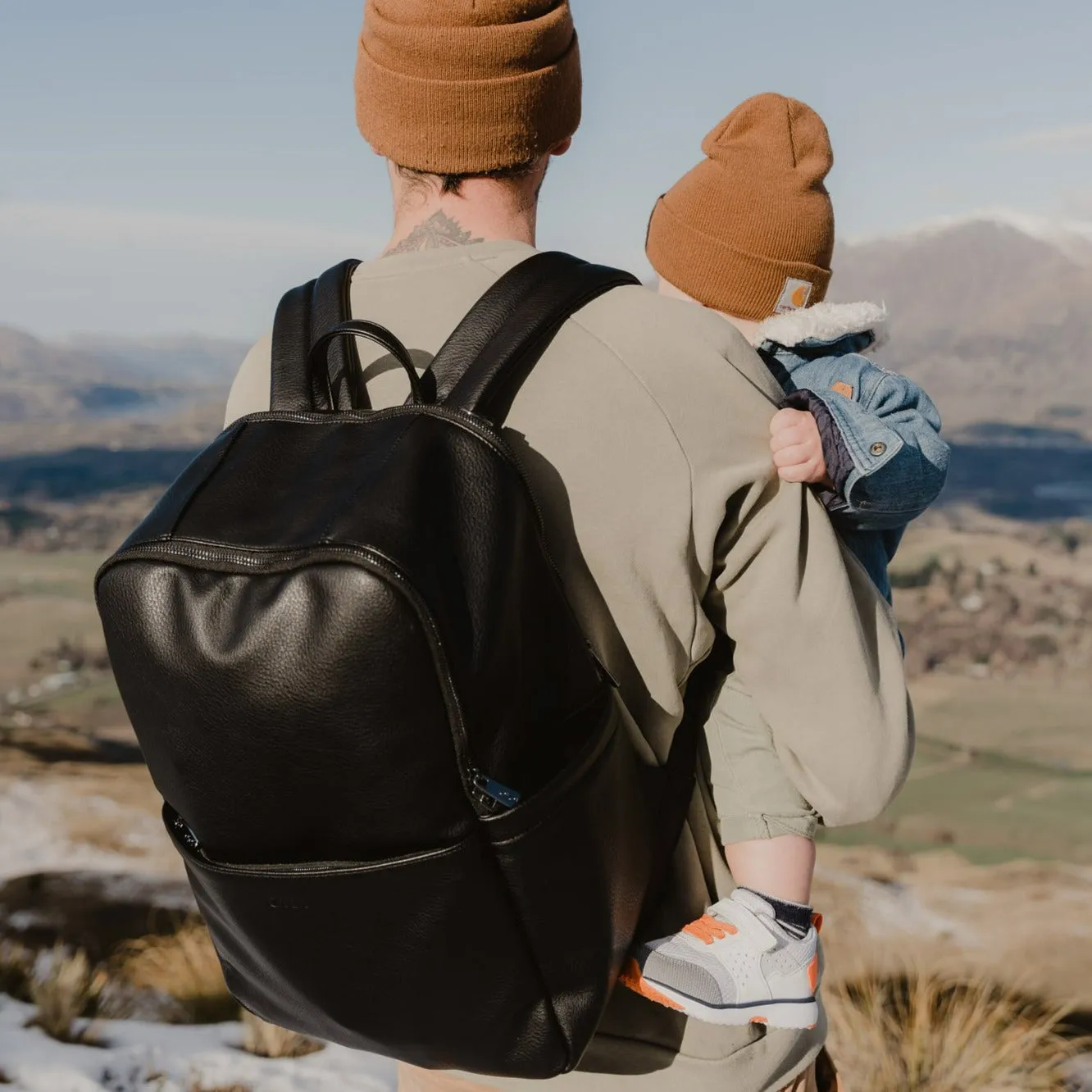 Oioi Multitasker Diaper Backpack - Black Vegan Leather