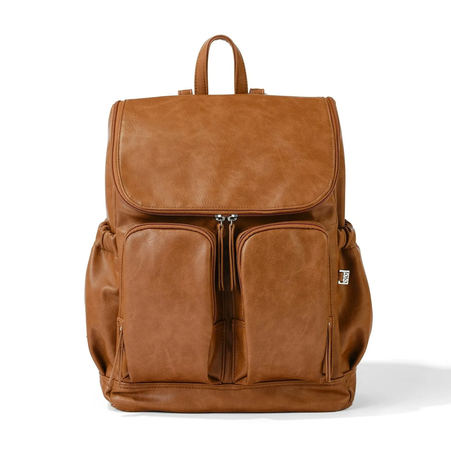 Oioi Signature Diaper Backpack - Tan Vegan Leather