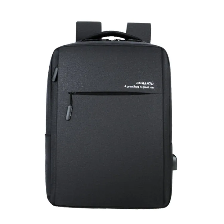 OUMANTU 9002A Business Laptop Bag Men Casual Backpack with External USB Port(Black)