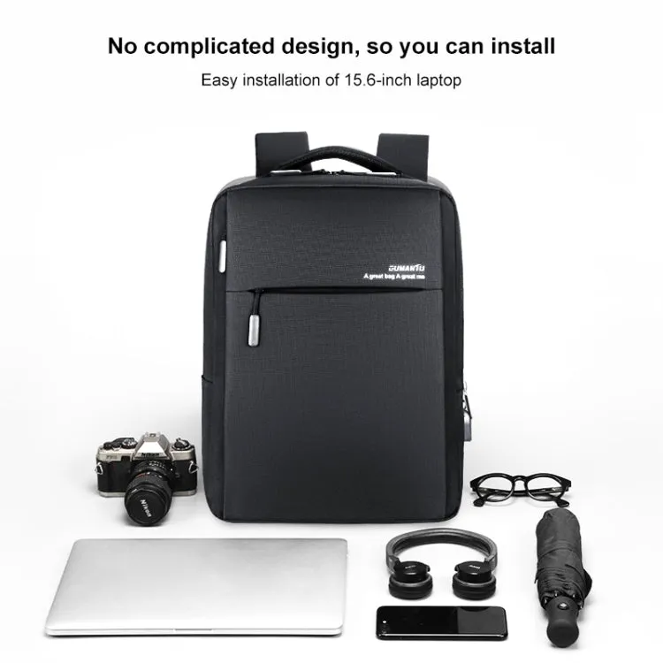 OUMANTU 9002A Business Laptop Bag Men Casual Backpack with External USB Port(Black)