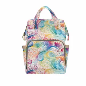 Pastel Rainbow Paisley Diaper Bag Backpack