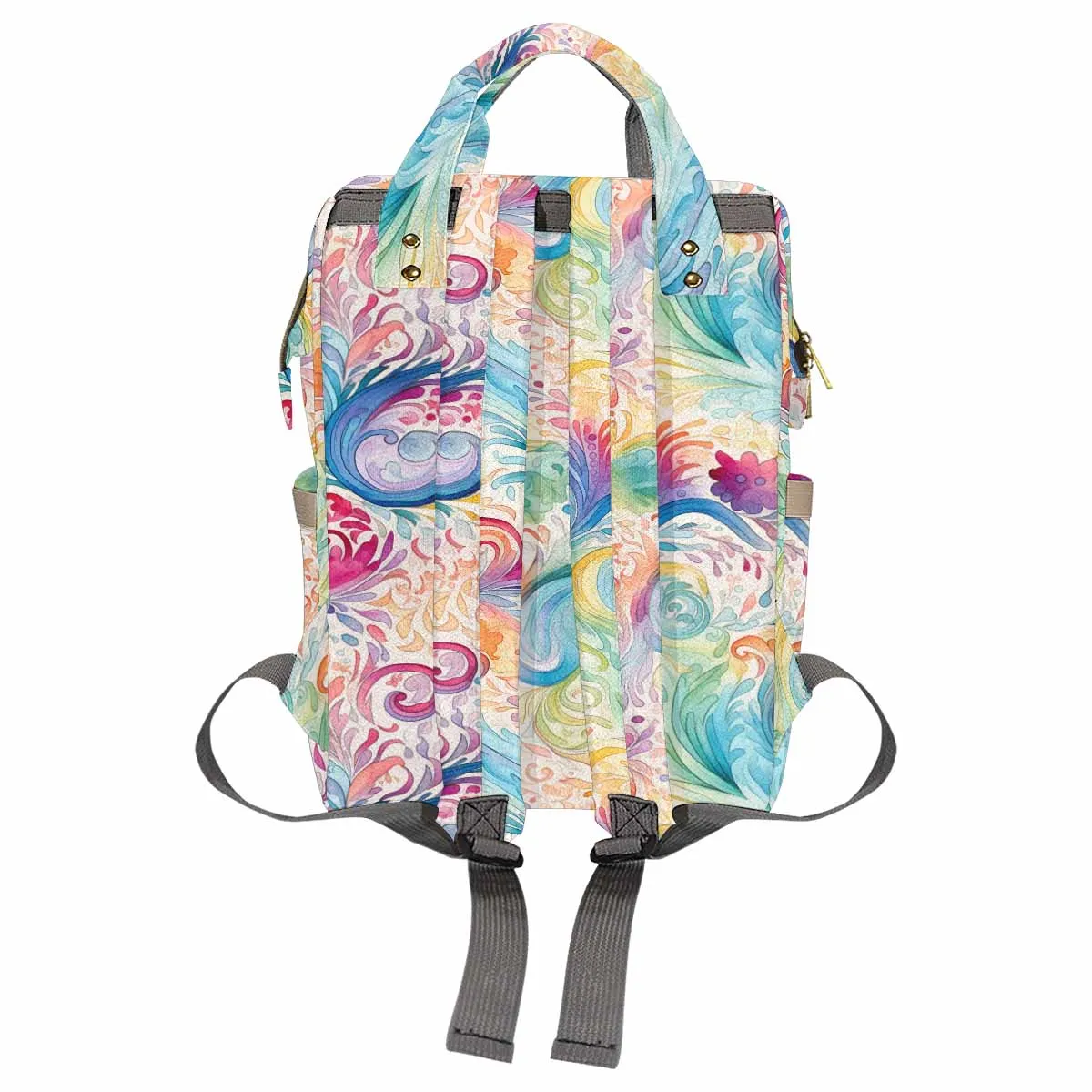 Pastel Rainbow Paisley Diaper Bag Backpack