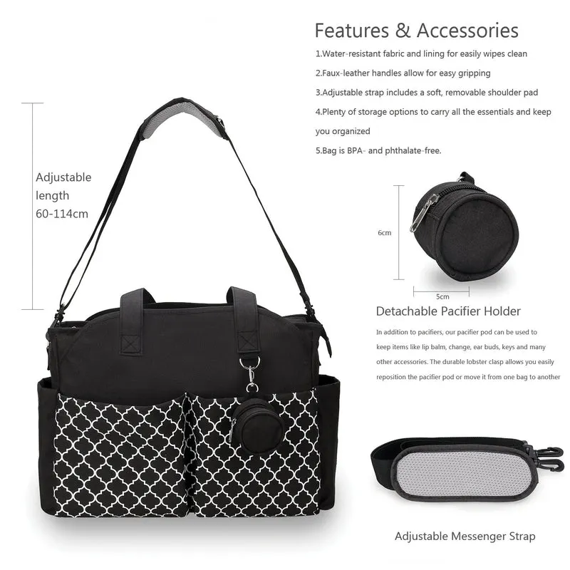 Signature Diaper Bag - Black