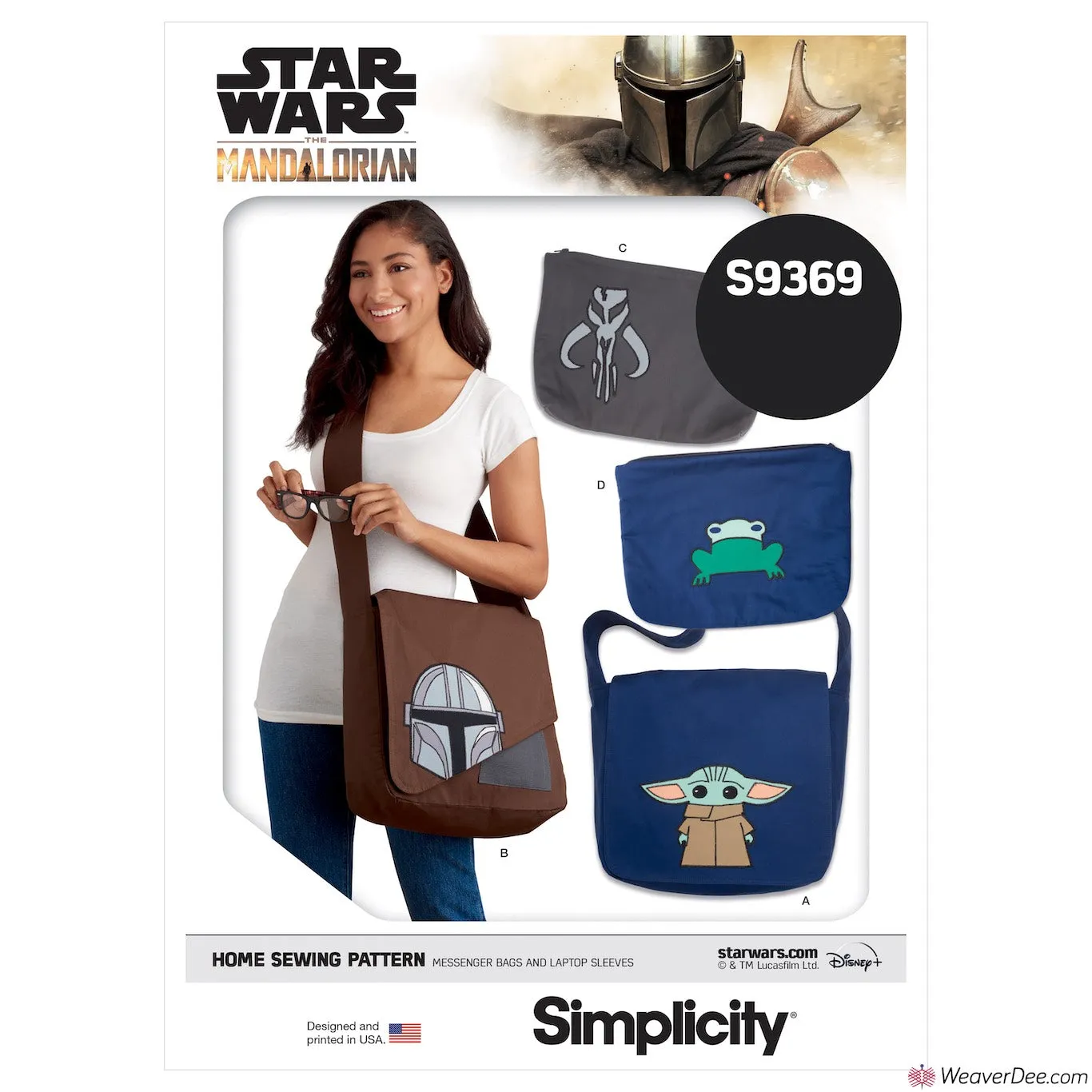 Simplicity Pattern S9369 Messenger Bags & Laptop Sleeves - Star Wars: The Mandalorian