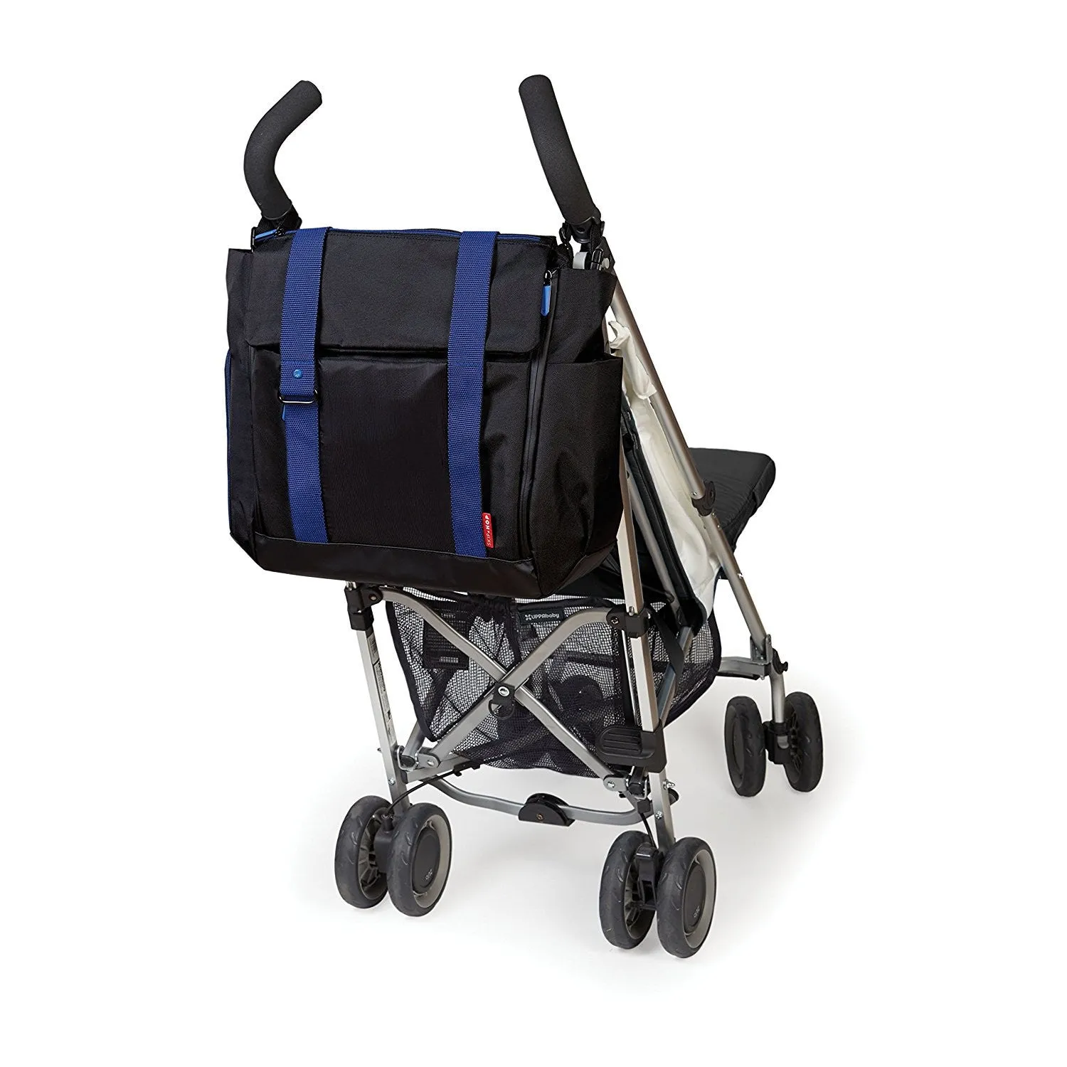 Skip Hop Fit All-Access Diaper Tote in Black and Cobalt