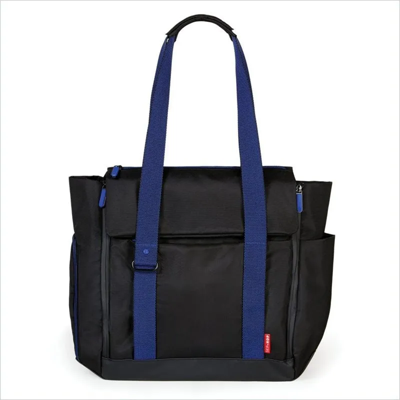 Skip Hop Fit All-Access Diaper Tote in Black and Cobalt