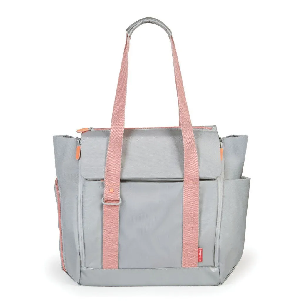 Skip Hop Fit All-Access Diaper Tote in Platinum and Coral