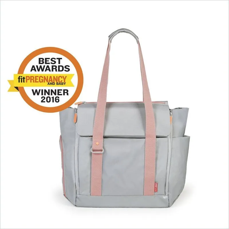 Skip Hop Fit All-Access Diaper Tote in Platinum and Coral