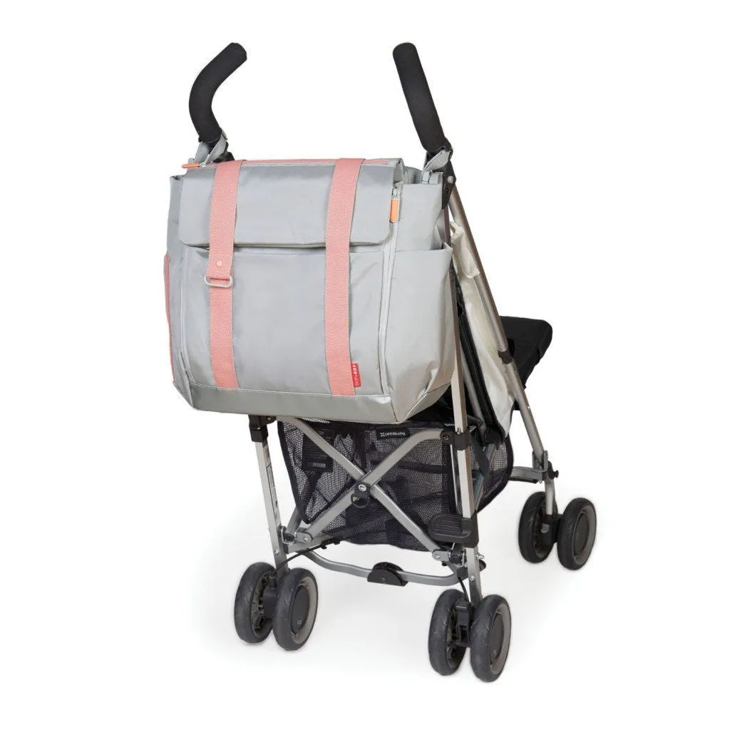 Skip Hop Fit All-Access Diaper Tote in Platinum and Coral