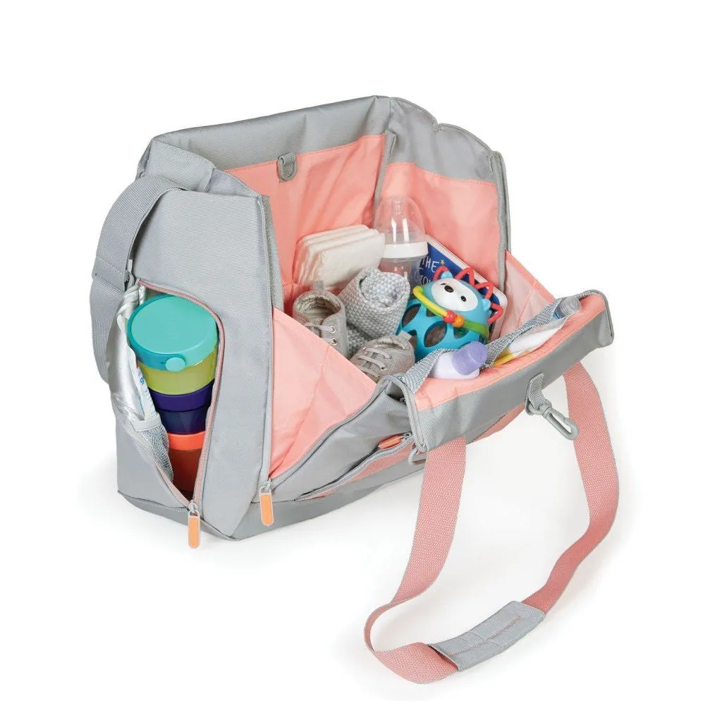 Skip Hop Fit All-Access Diaper Tote in Platinum and Coral