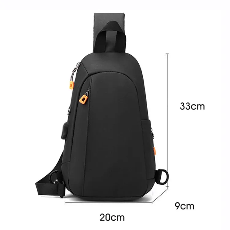 Sports Chest Bag Waterproof Casual One Shoulder Diagonal Shoulder Bag(Black)