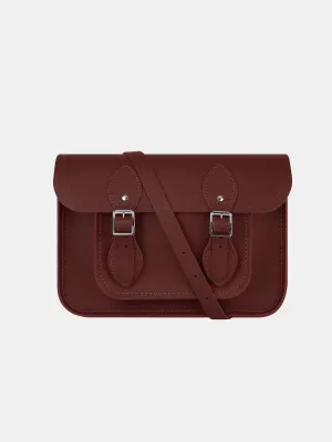 The 11 Inch Satchel - Oxblood Saffiano