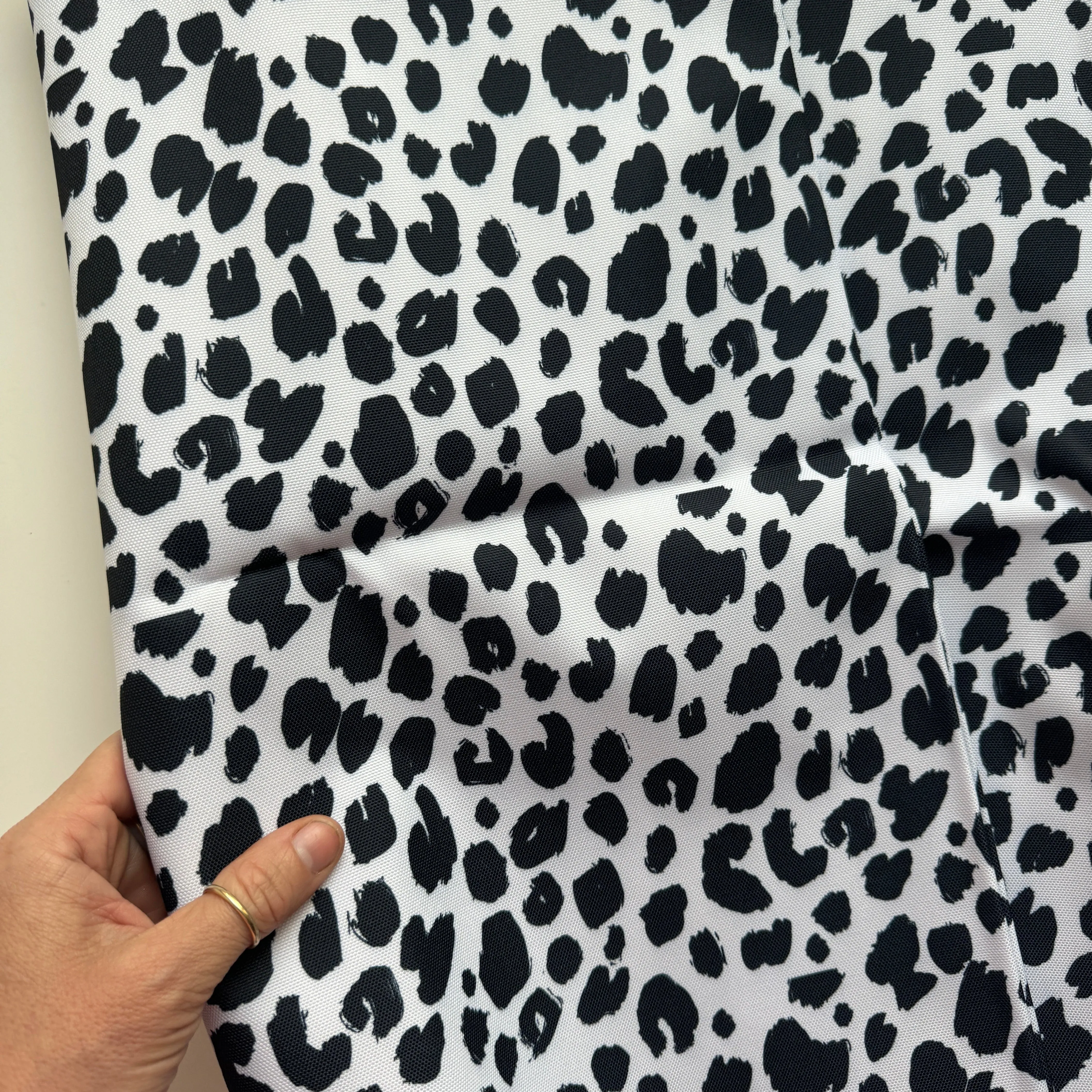 Water Resistant Canvas Black and White Leopard