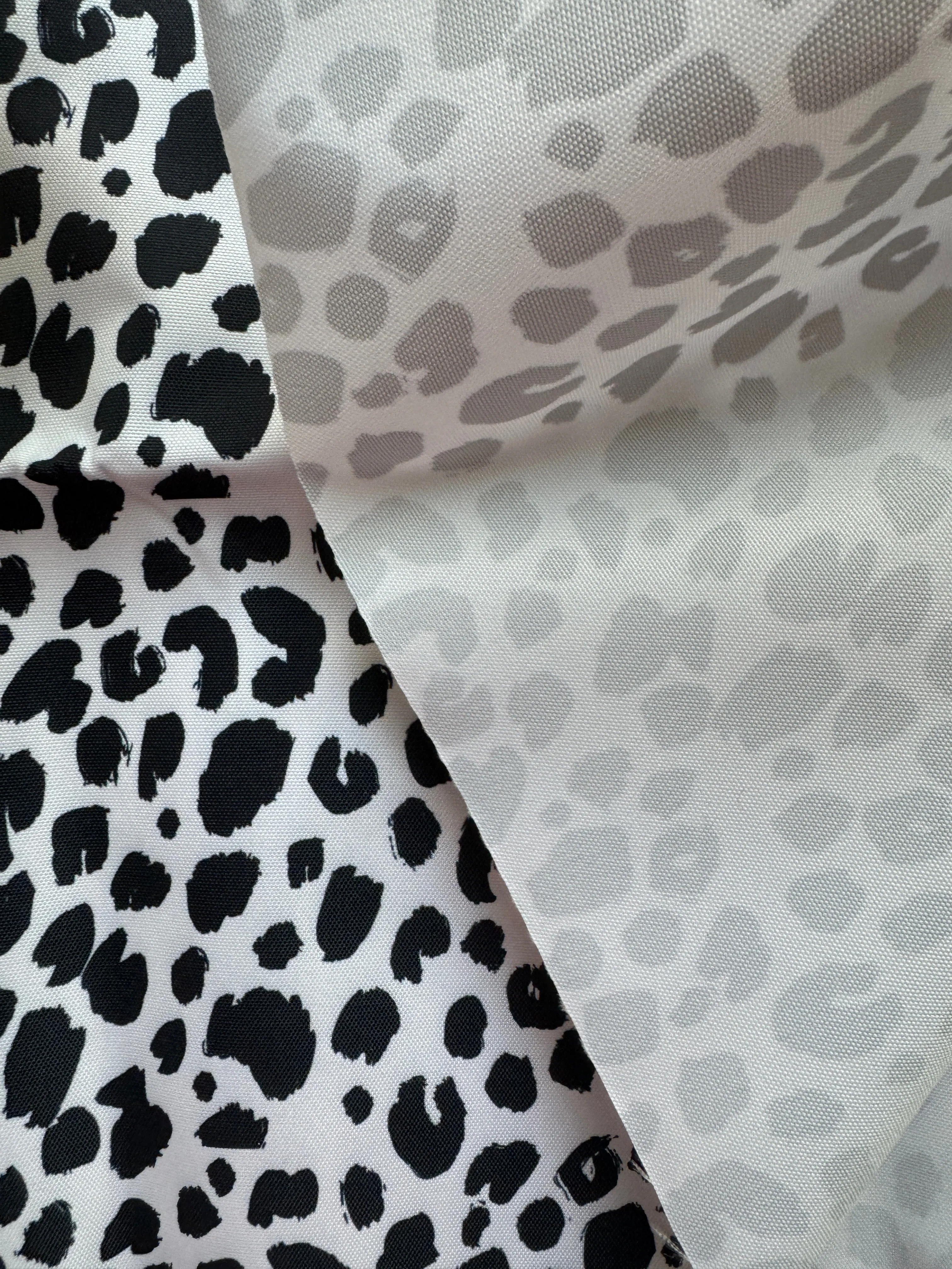 Water Resistant Canvas Black and White Leopard