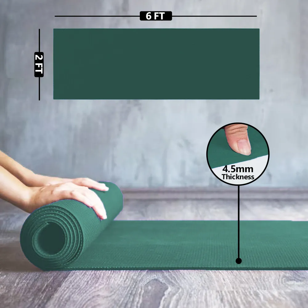 WErFIT 4.5mm Ultra Premium EVA Yoga Mat, Anti Skid, Home Exercise, Gym Workout for Men Green 4.5 mm Yoga Mat