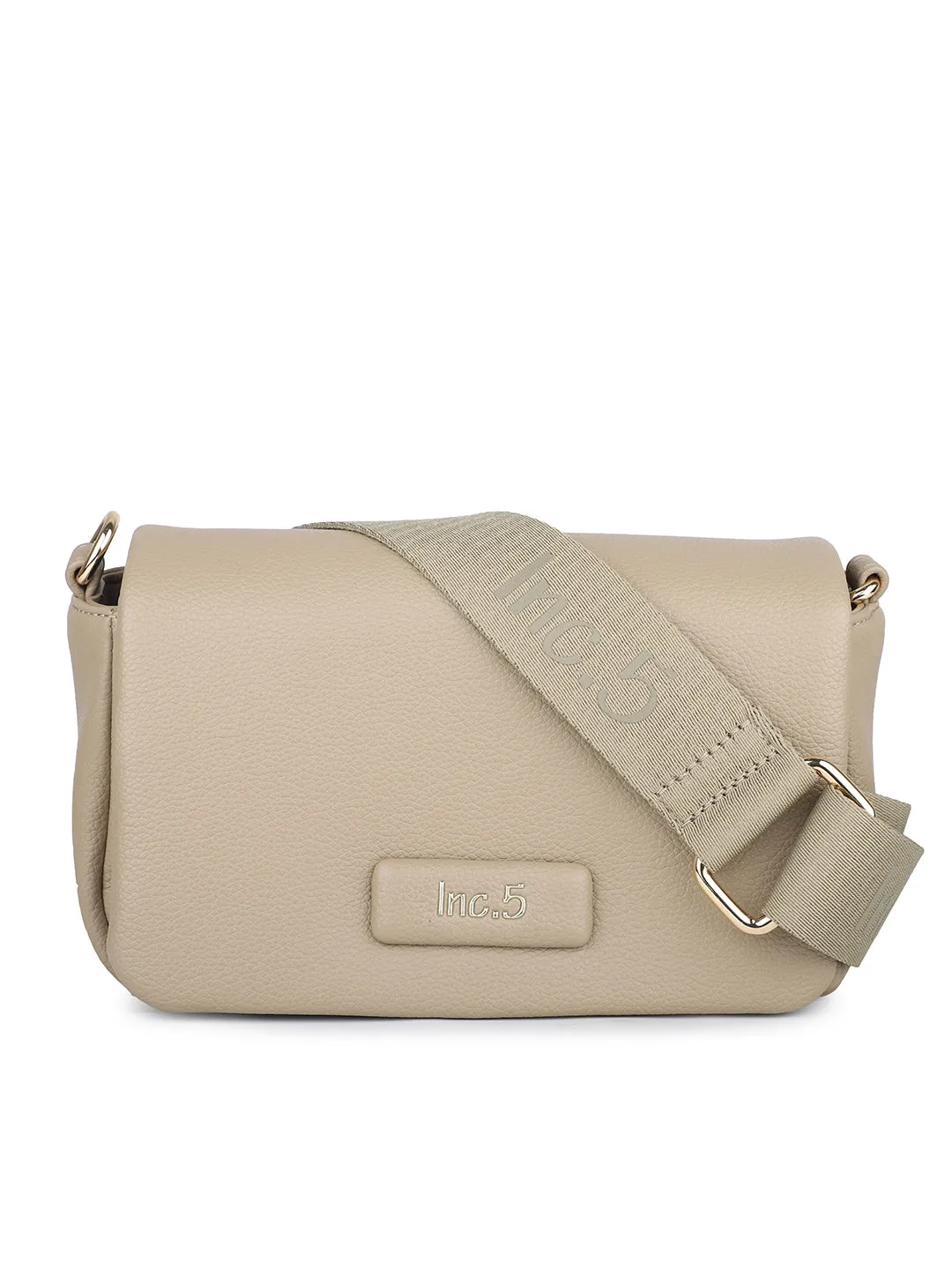 Women Beige Solid Sling Bag