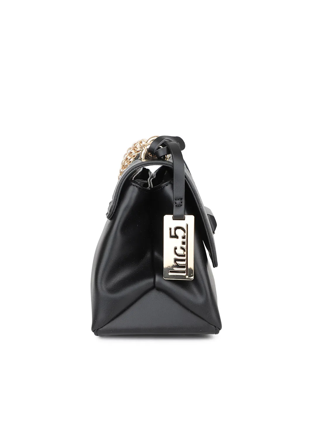 Women Black Structured Sling Bag