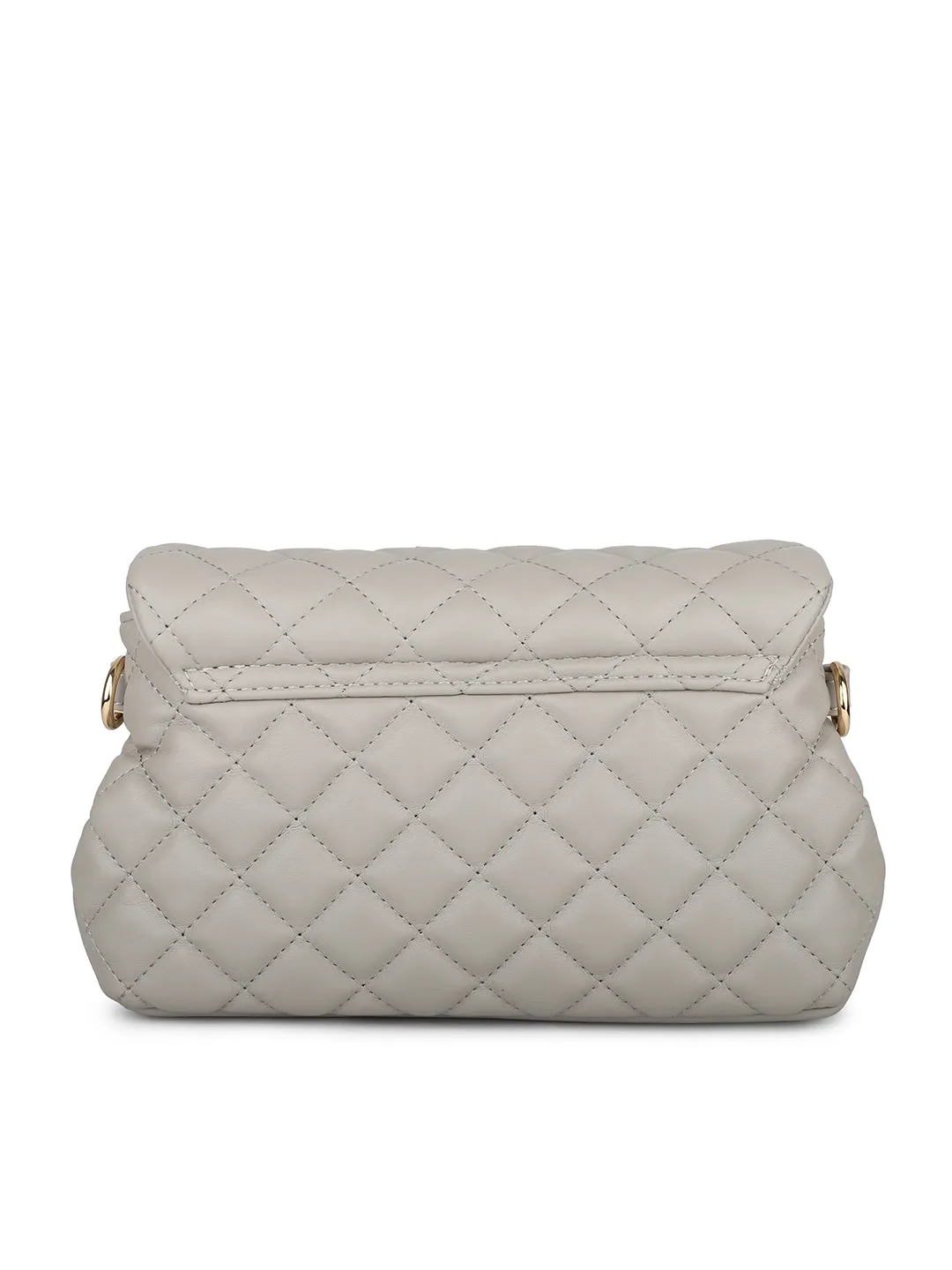 Women Grey Quilted Sling Bag